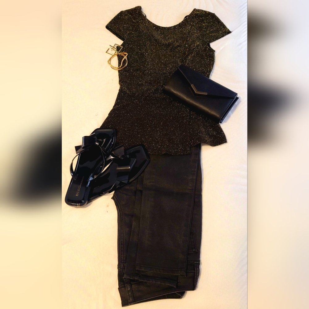 XOXO Black and Gold Blouse